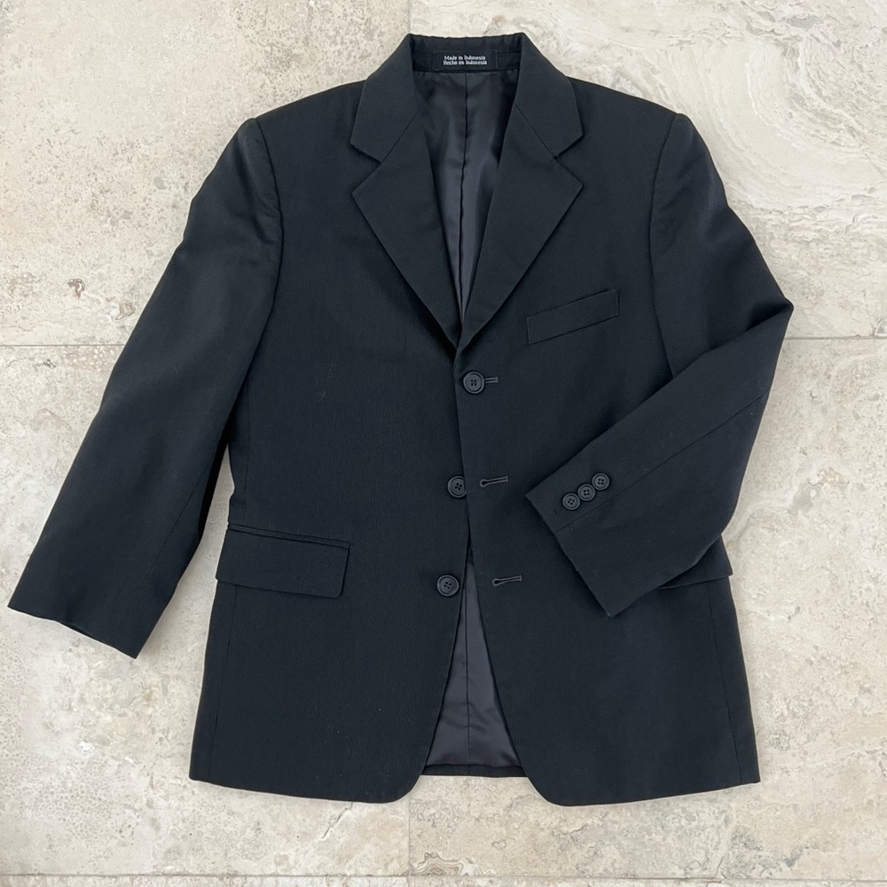 Firenza Boy's Size 10/12 Charcoal Grey 3 Button Sport Coat Suit Jacket